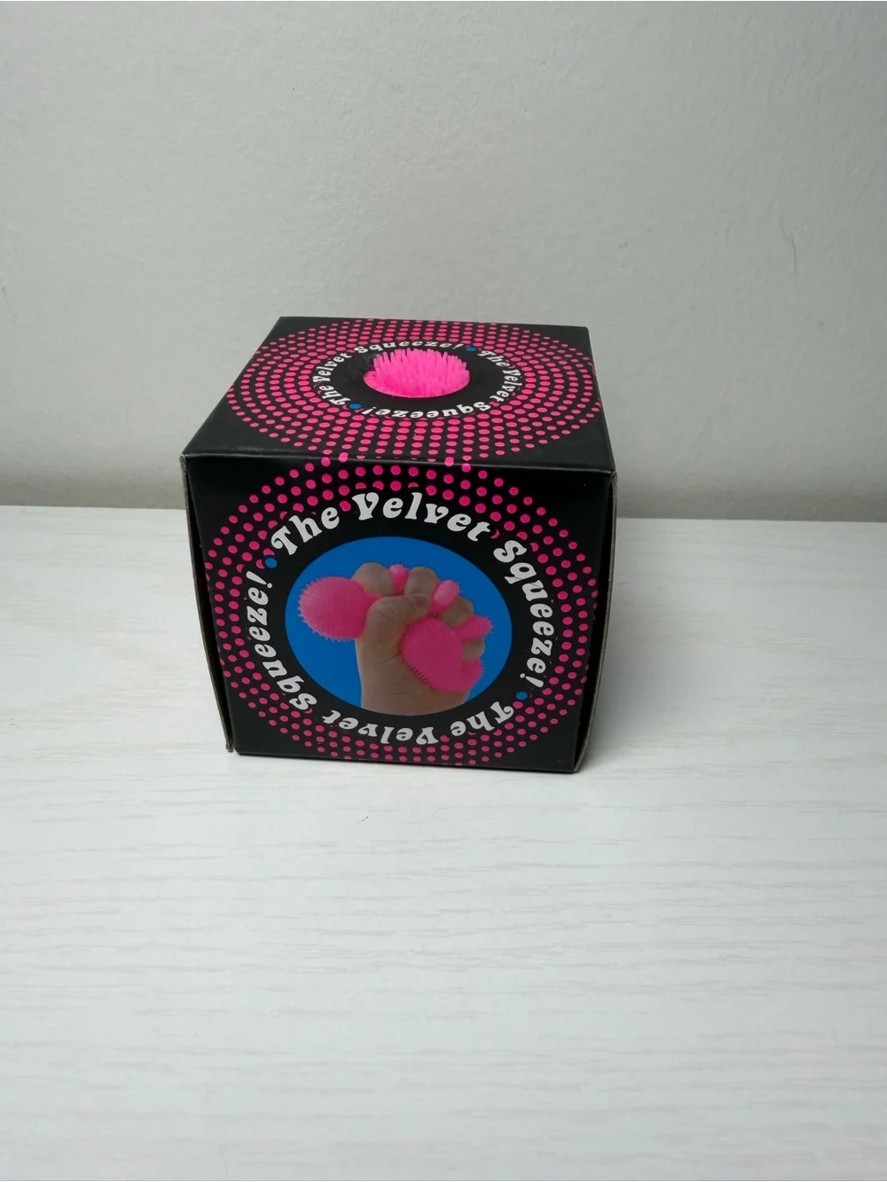Needoh Fuzz Ball Pink Velvet Squeeze -New fidget toy squishy